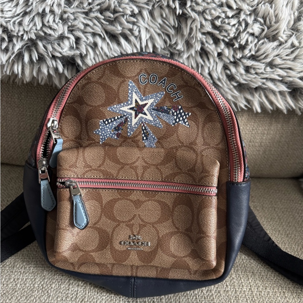 Coach Brown and Black Mini Backpack